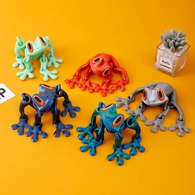 Poseable 3D Printed Frog Magnet