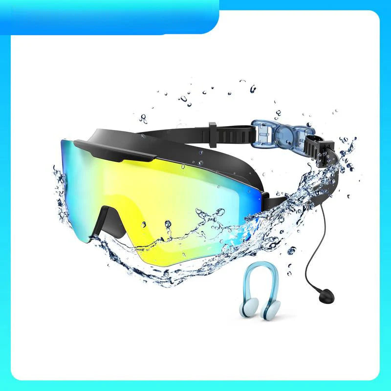 Panoramic Anti-Fog Swim Goggles with Earplugs & Nose Clip