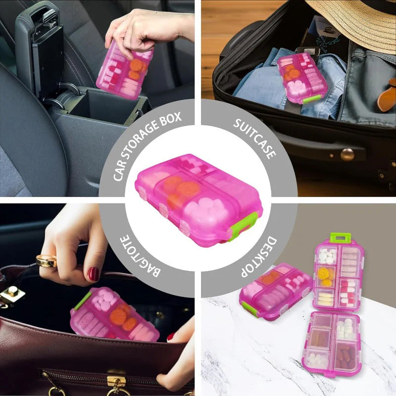 Portable Multi-Compartment Sealed Pill Case