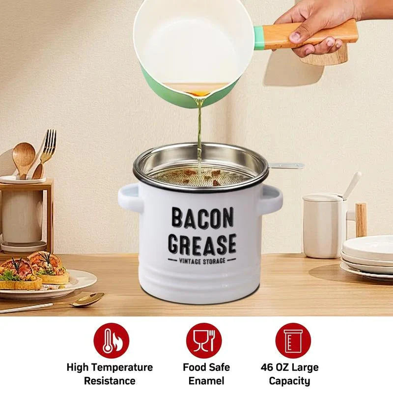 OilPot Bacon Grease Container with Strainer