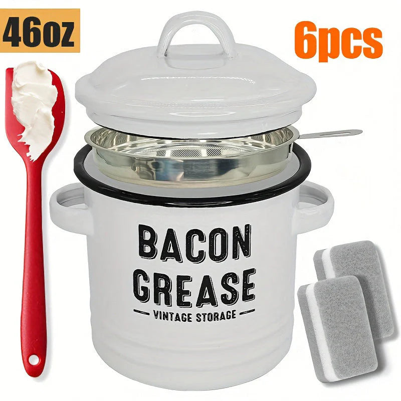 OilPot Bacon Grease Container with Strainer