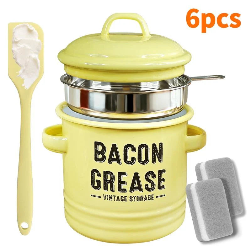OilPot Bacon Grease Container with Strainer