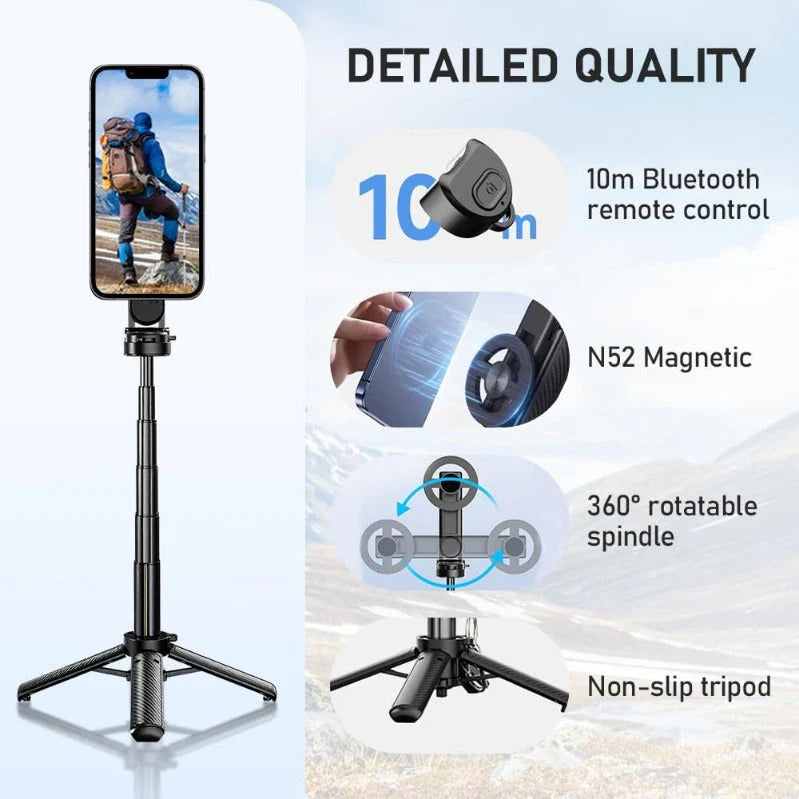 Pocket-Size MagSafe Selfie-Stick Tripod with Bluetooth Remote