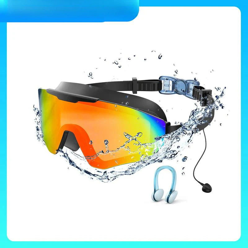 Panoramic Anti-Fog Swim Goggles with Earplugs & Nose Clip