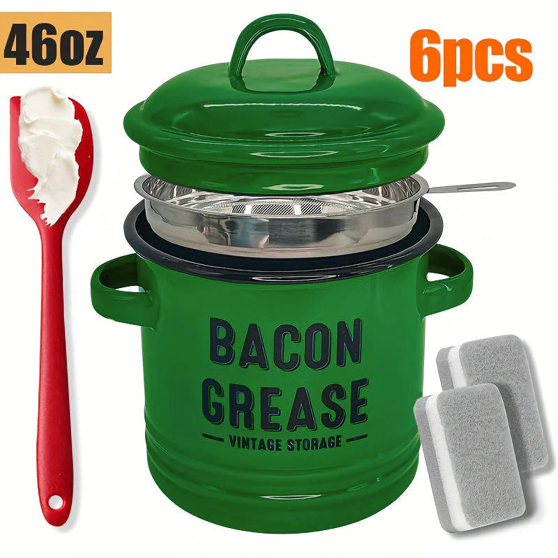 OilPot Bacon Grease Container with Strainer