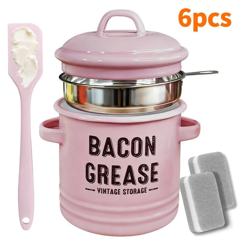 OilPot Bacon Grease Container with Strainer
