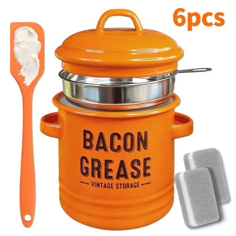 OilPot Bacon Grease Container with Strainer